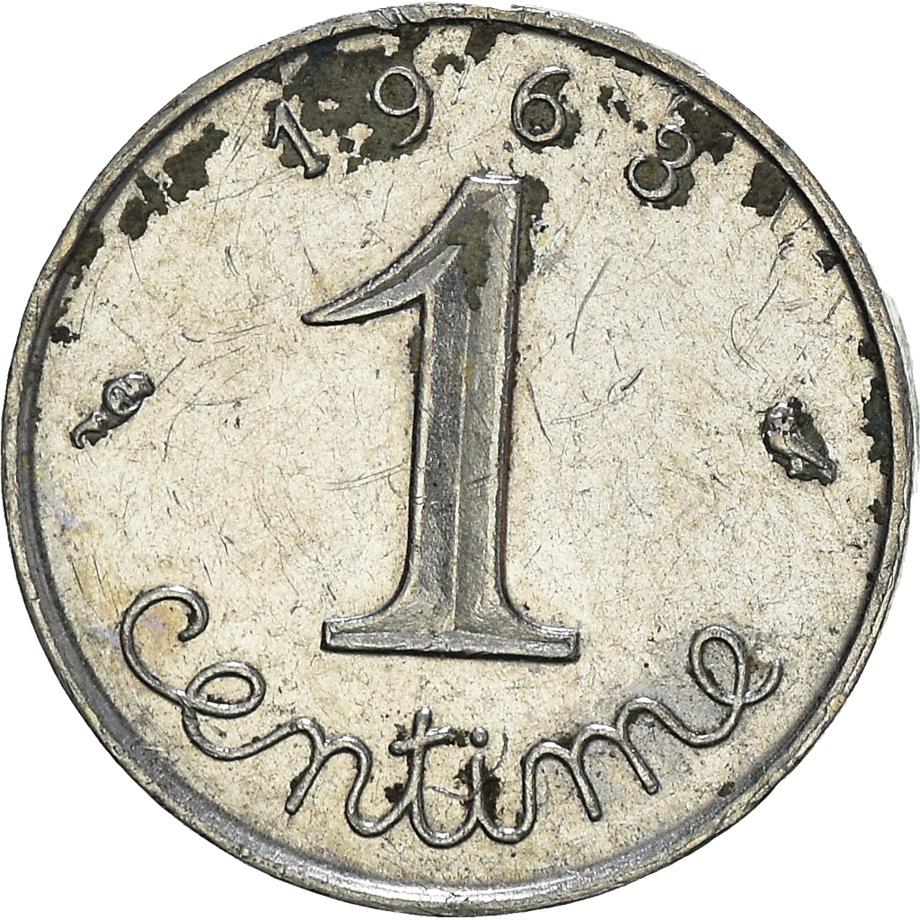 Moneda, Francia, Centime, 1963