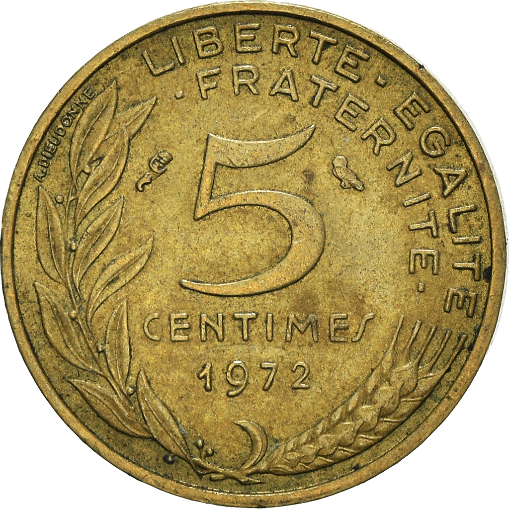 Moneda, Francia, 5 Centimes, 1972