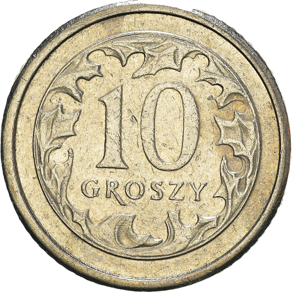 Moneda, Polonia, 10 Groszy, 2004