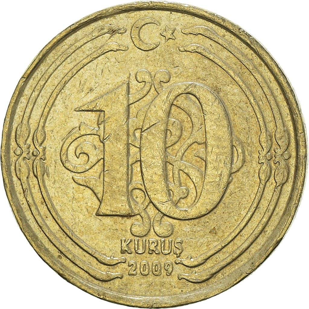 Moneda, Turquía, 10 Kurus, 2009