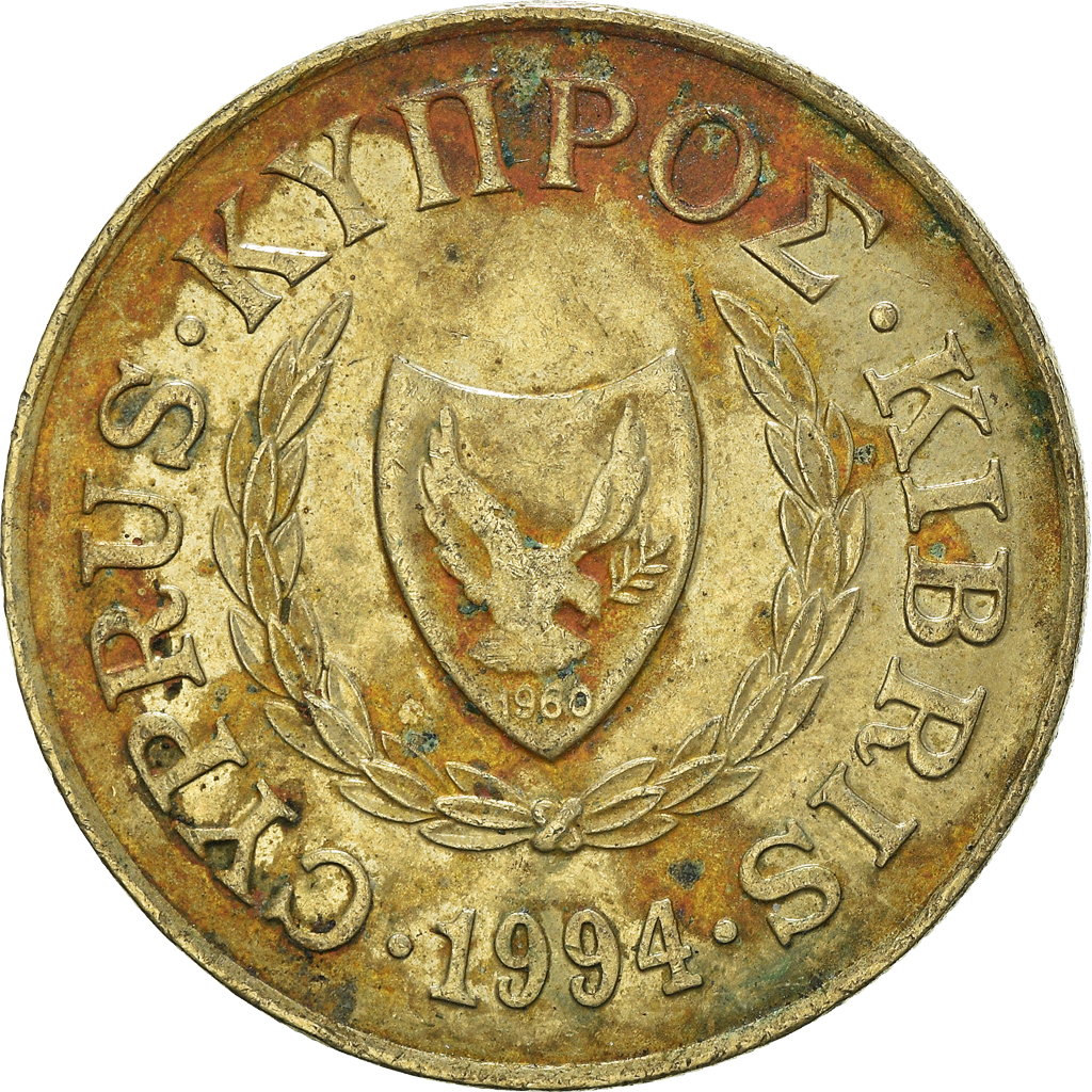 Moneda, Chipre, 20 Cents, 1994