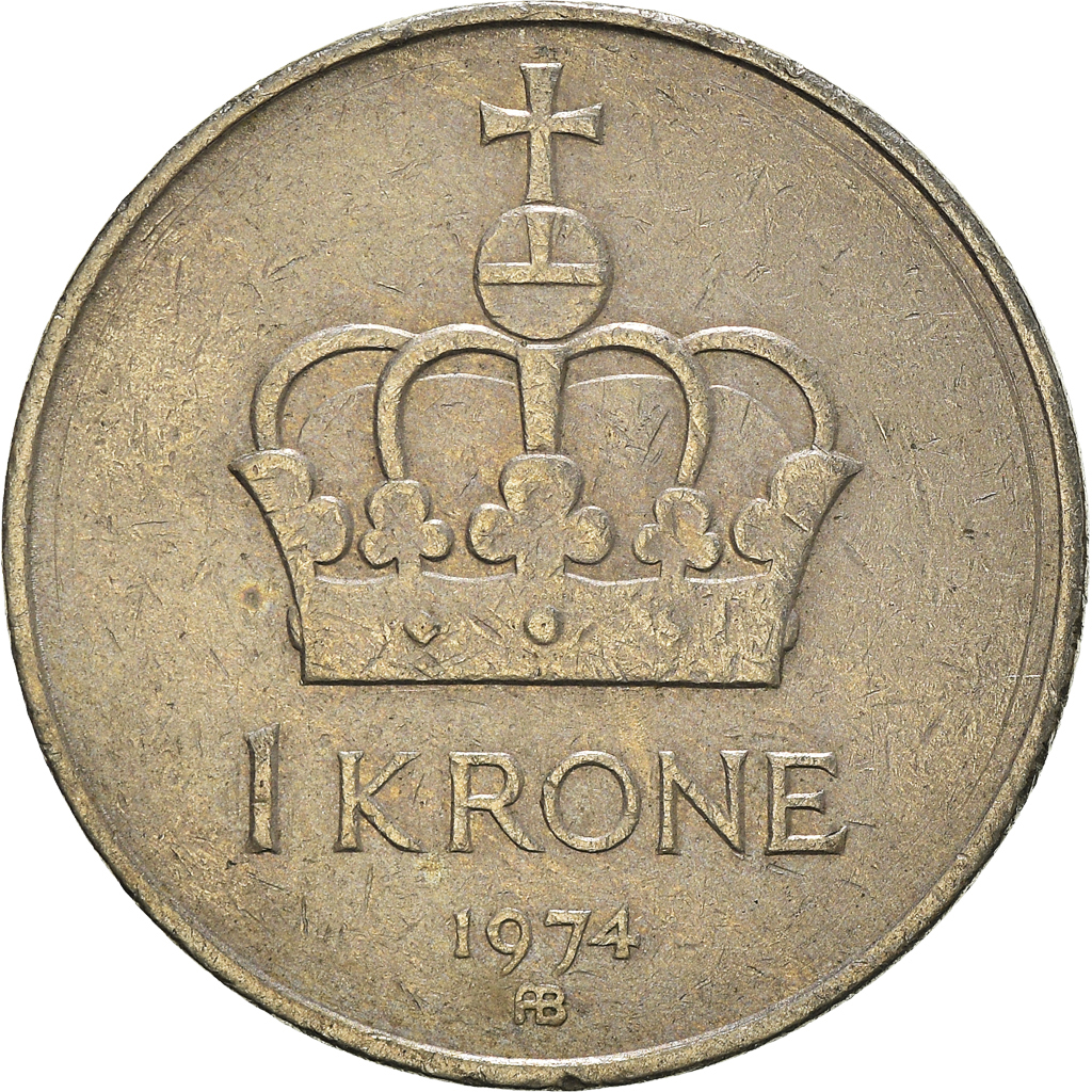 Moneda, Noruega, Krone, 1974