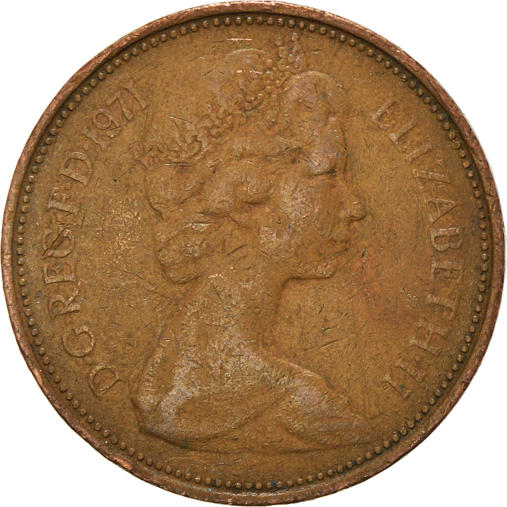 Moneda, Gran Bretaña, 2 New Pence, 1971