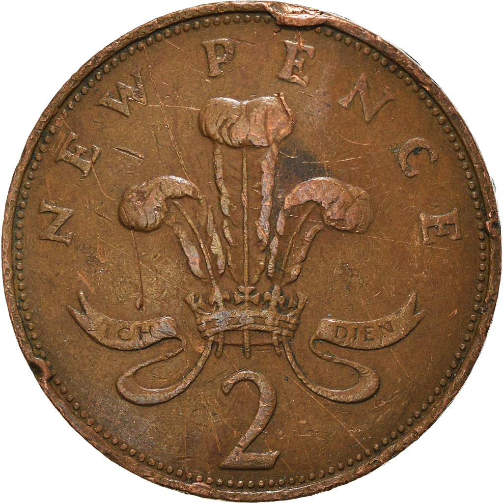Moneda, Gran Bretaña, 2 New Pence, 1971