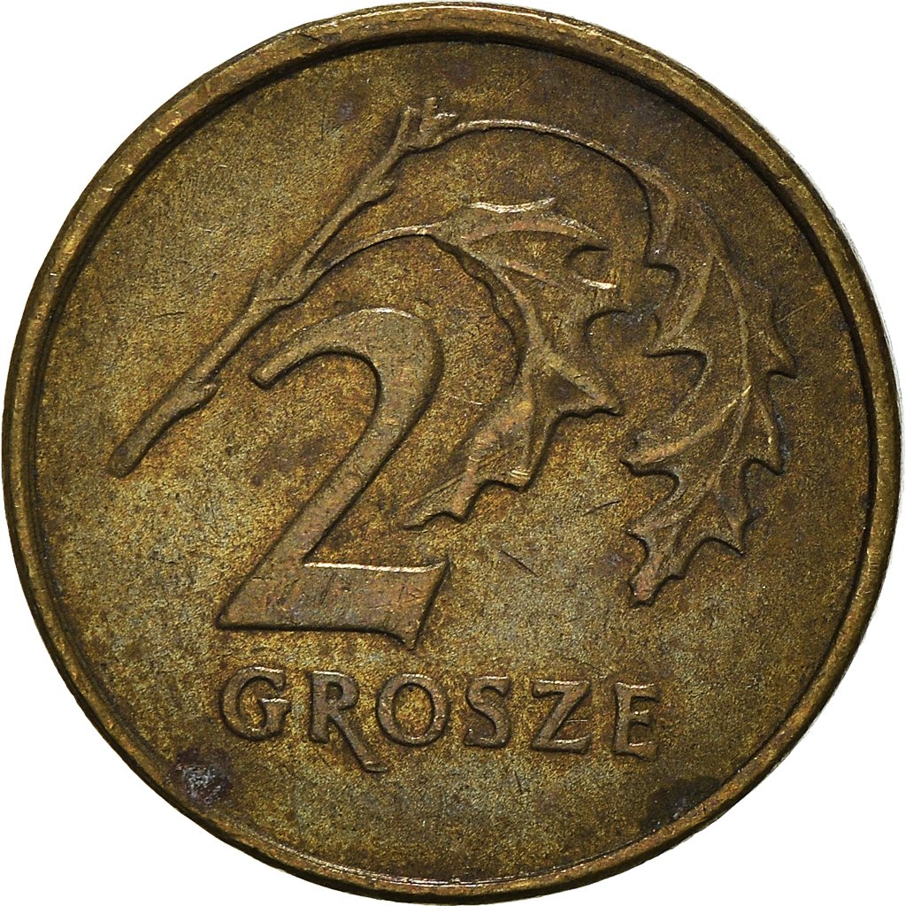 Moneda, Polonia, 2 Grosze, 1998
