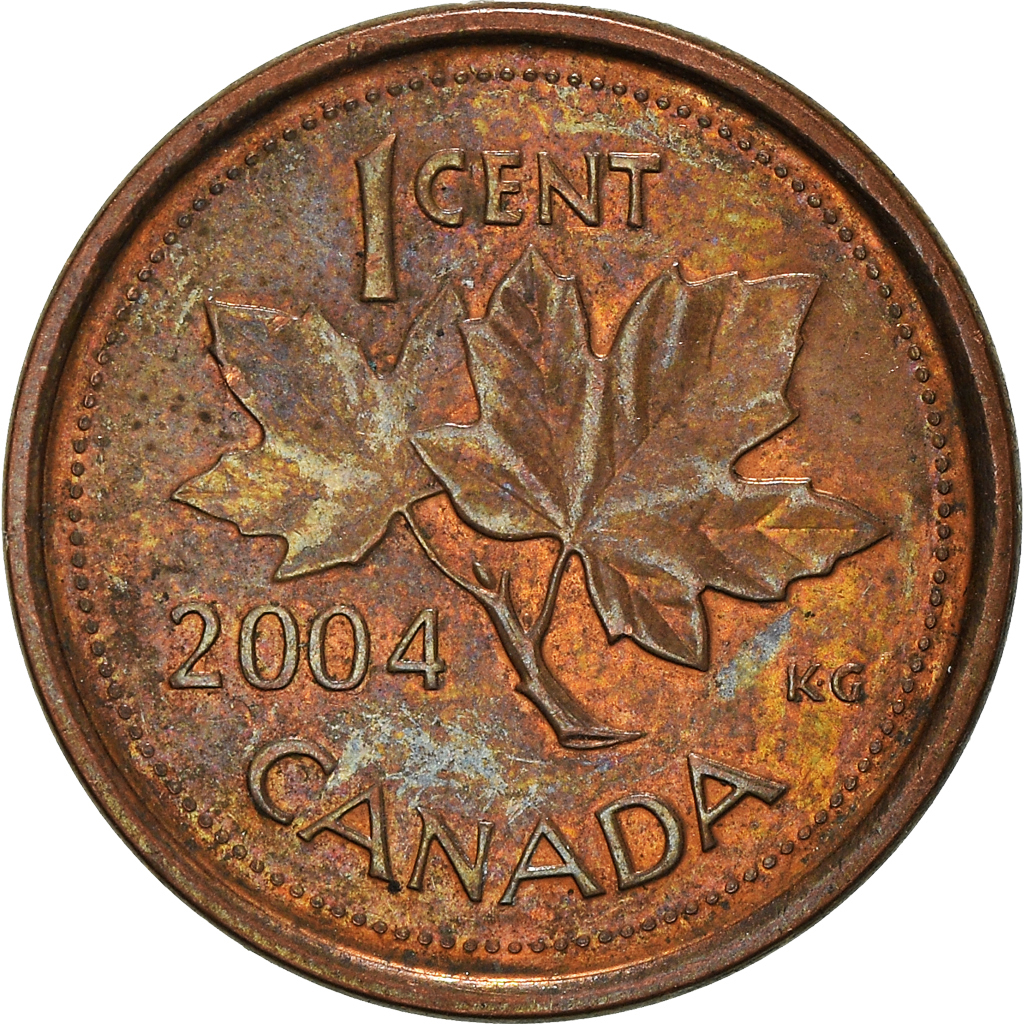 Moneda, Canadá, Cent, 2004