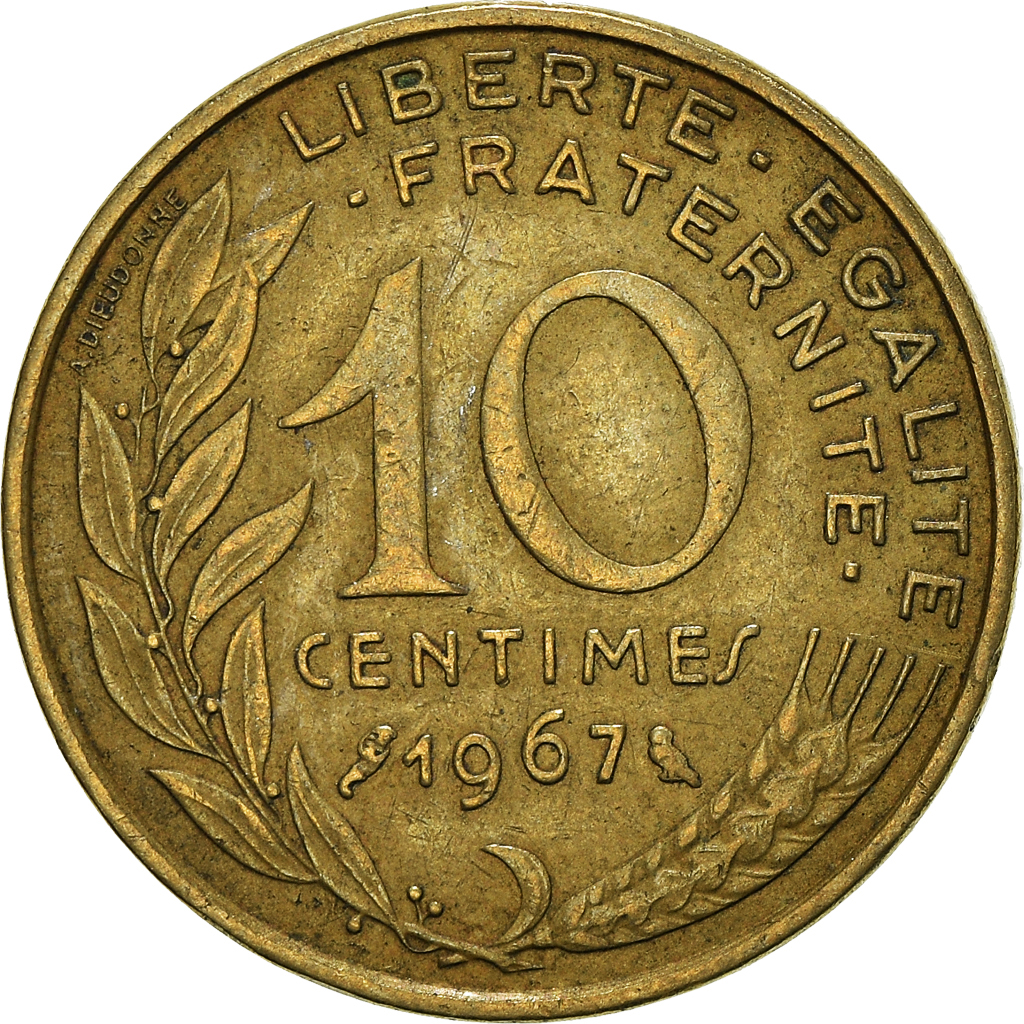 Moneda, Francia, 10 Centimes, 1967