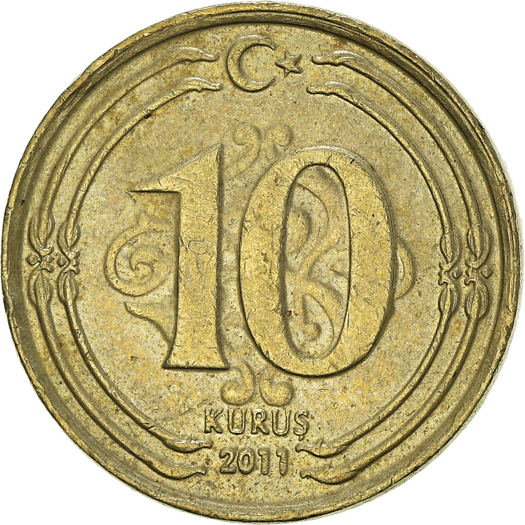Moneda, Turquía, 10 Kurus, 2011