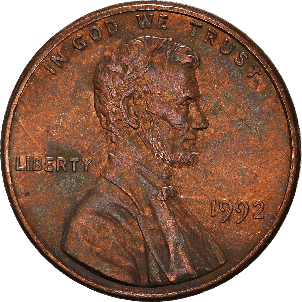 Moneda, Estados Unidos, Cent, 1992
