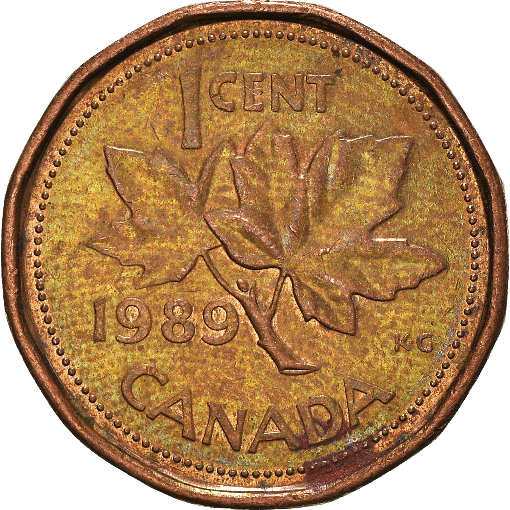 Moneda, Canadá, Cent, 1989
