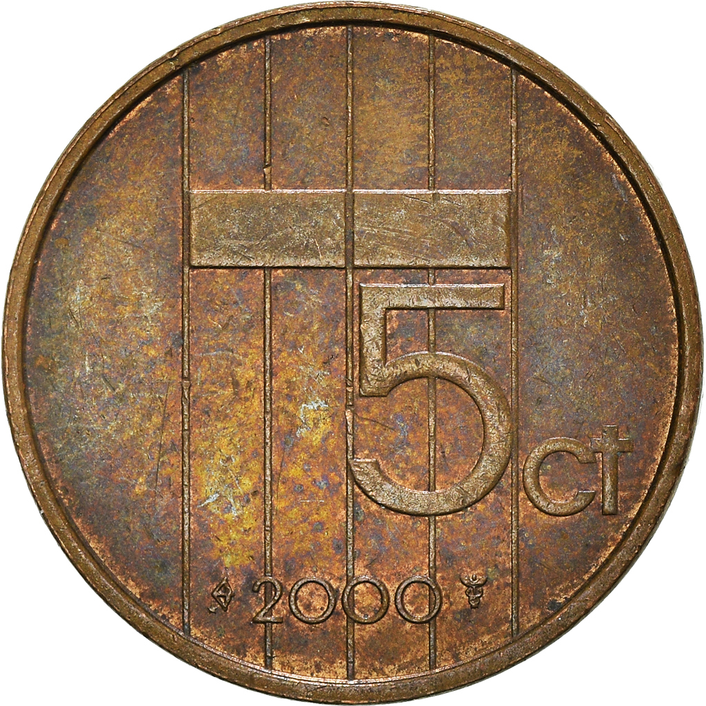 Moneda, Países Bajos, 5 Cents, 2000