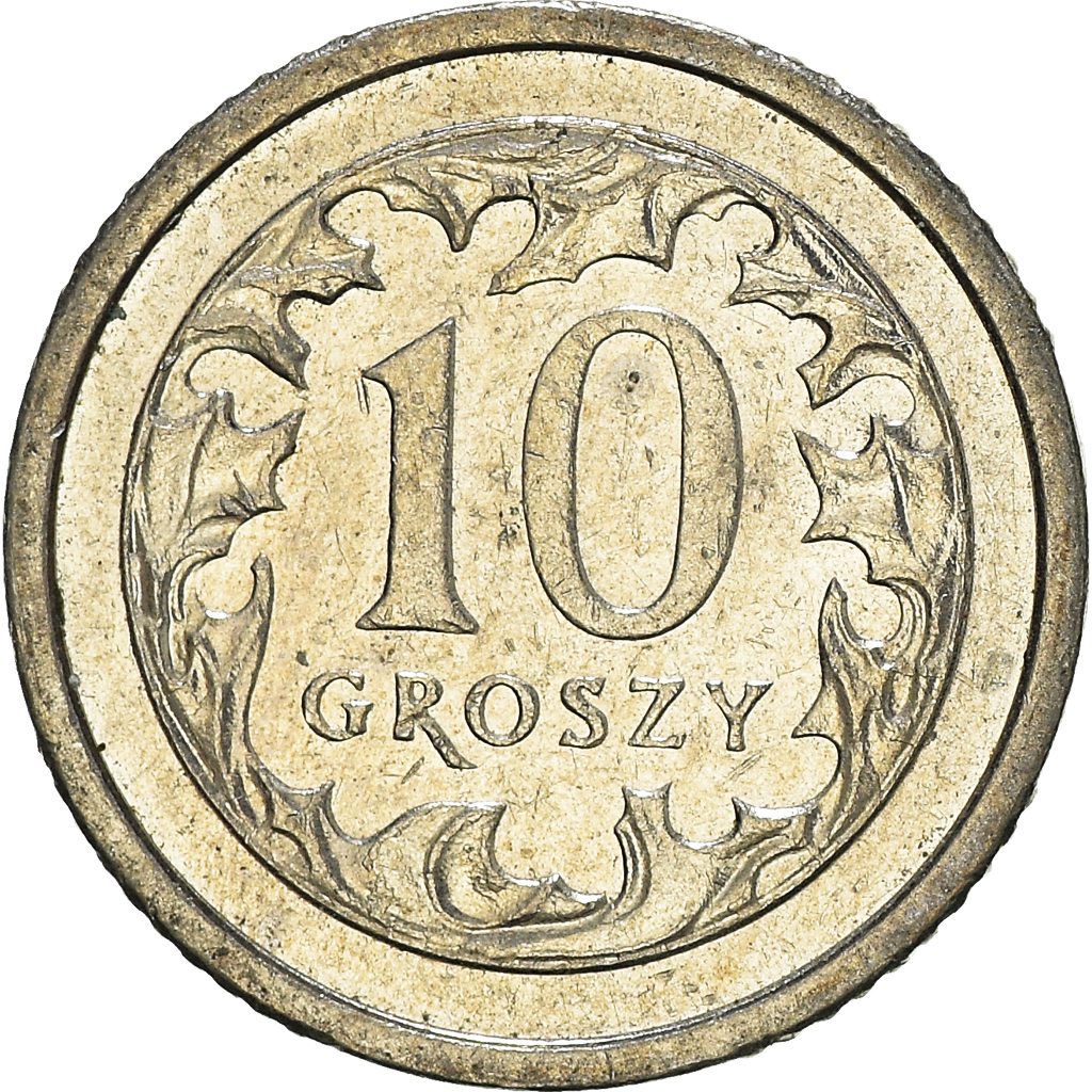 Moneda, Polonia, 10 Groszy, 2001