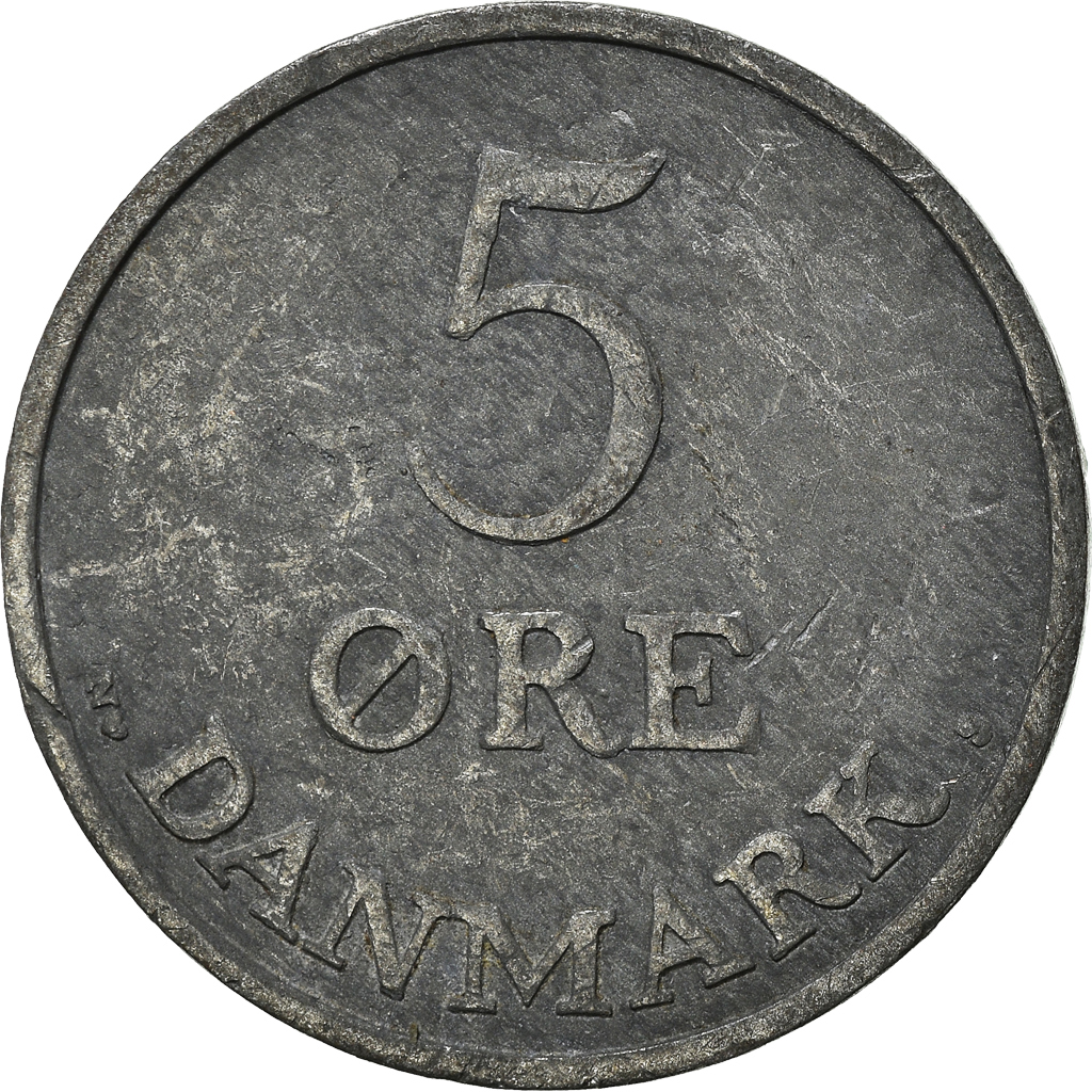 Moneda, Dinamarca, 5 Öre, 1954
