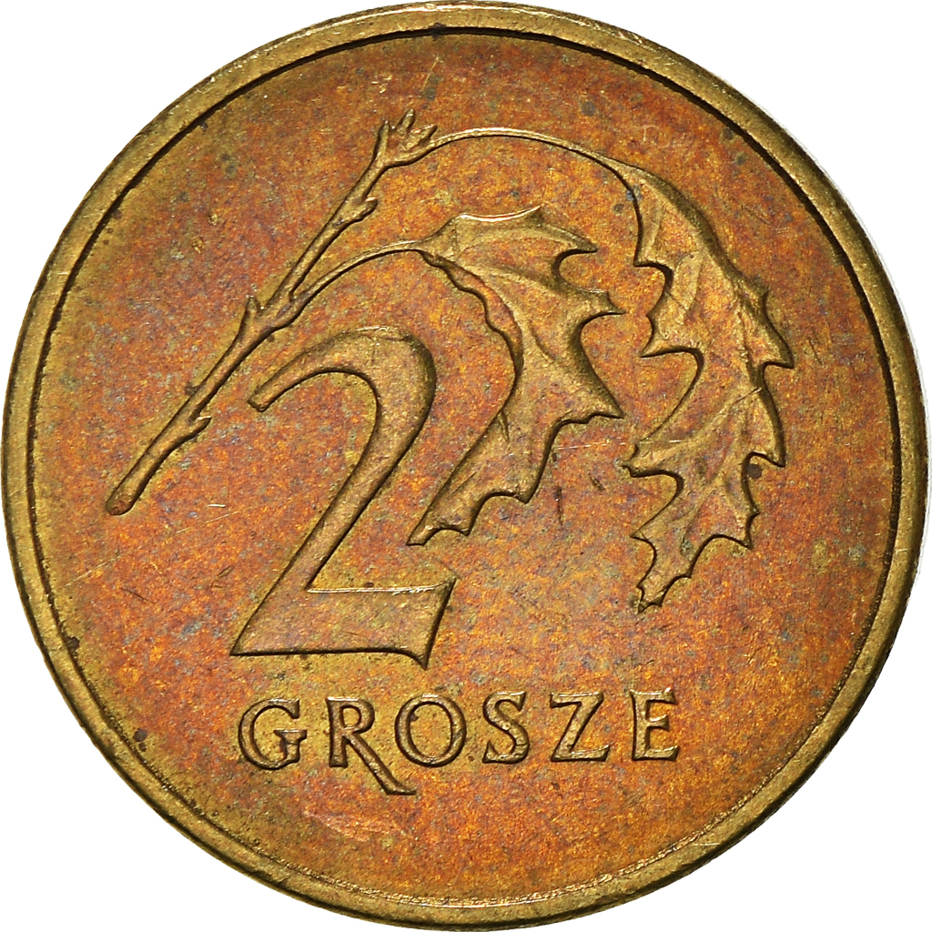 Moneda, Polonia, 2 Grosze, 2005
