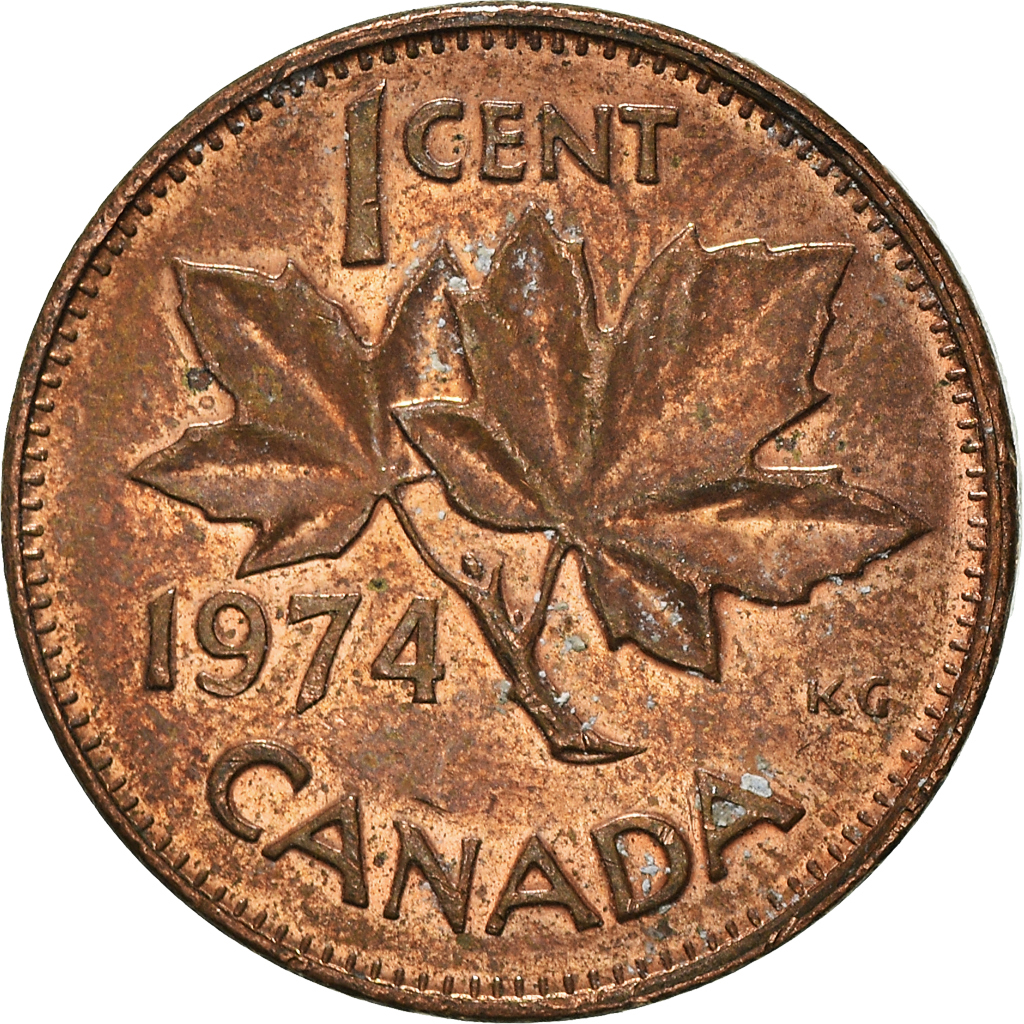Moneda, Canadá, Cent, 1974