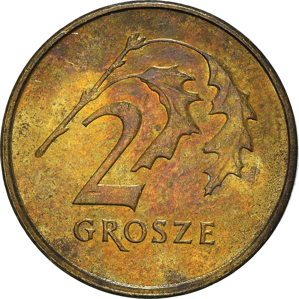 Moneda, Polonia, 2 Grosze, 2008