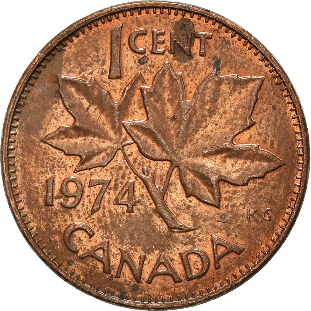 Moneda, Canadá, Cent, 1974