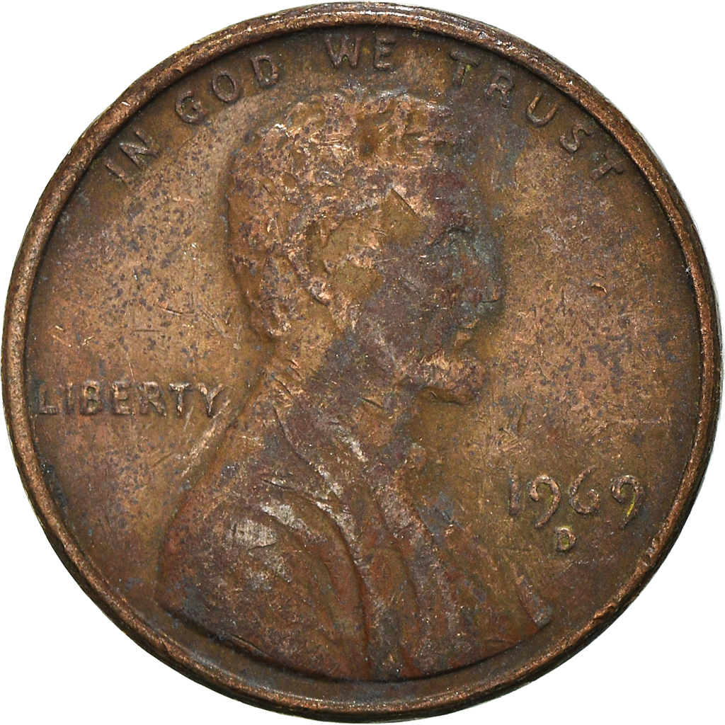 Moneda, Estados Unidos, Cent, 1969