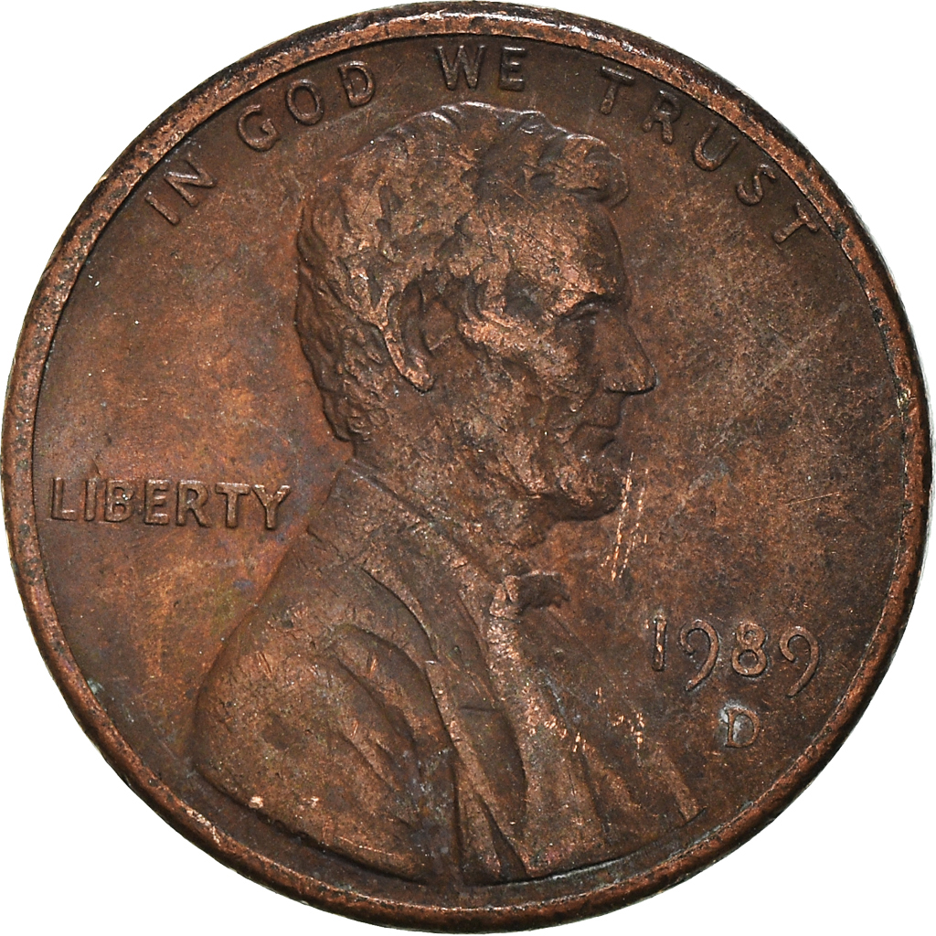Moneda, Estados Unidos, Cent, 1989