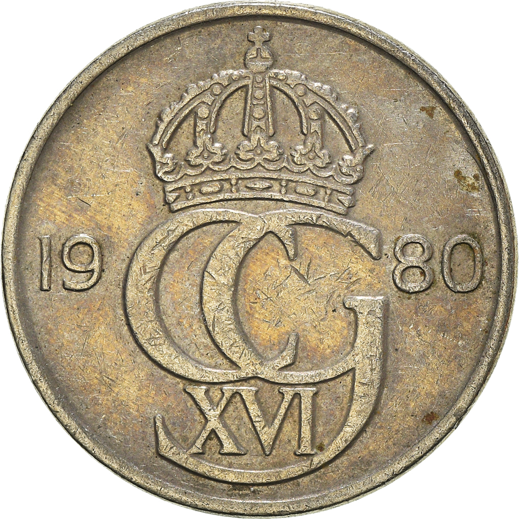 Moneda, Suecia, 5 Öre, 1980