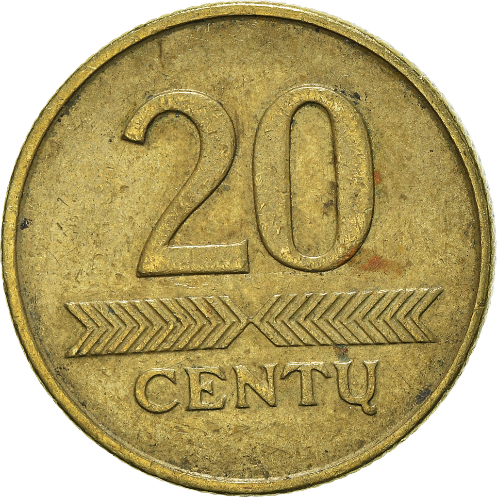 Moneda, Lituania, 20 Centu, 1997