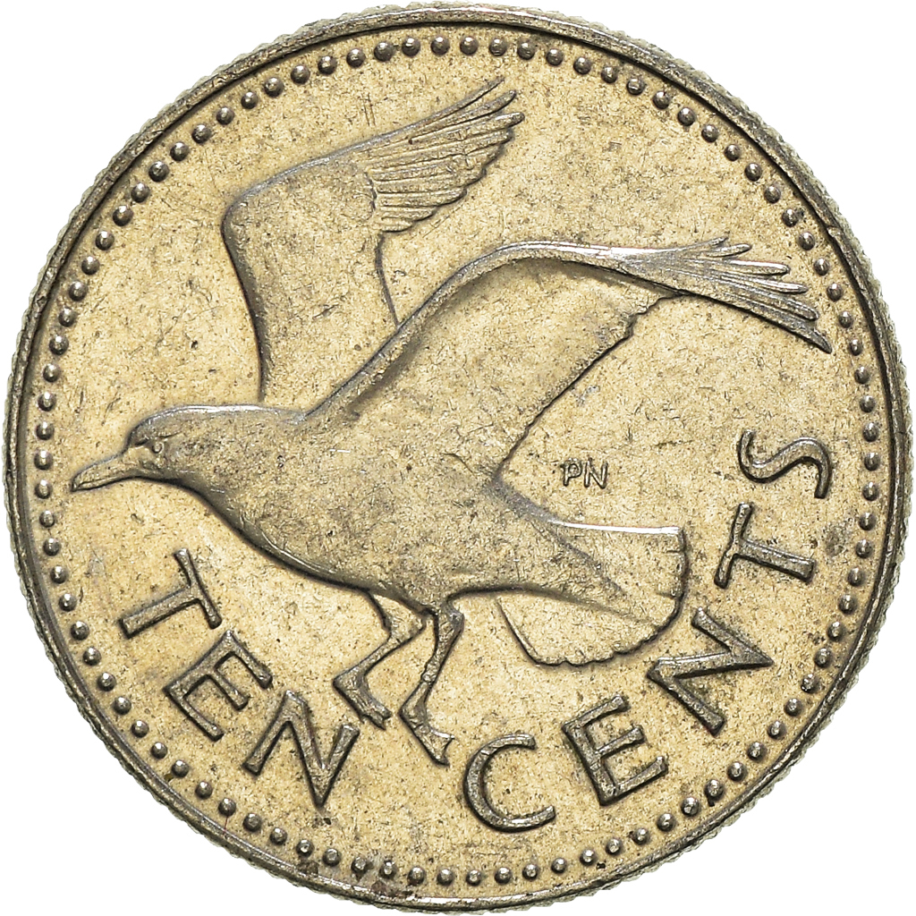 Moneda, Barbados, 10 Cents, 1987