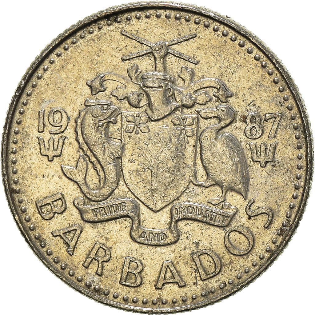 Moneda, Barbados, 10 Cents, 1987