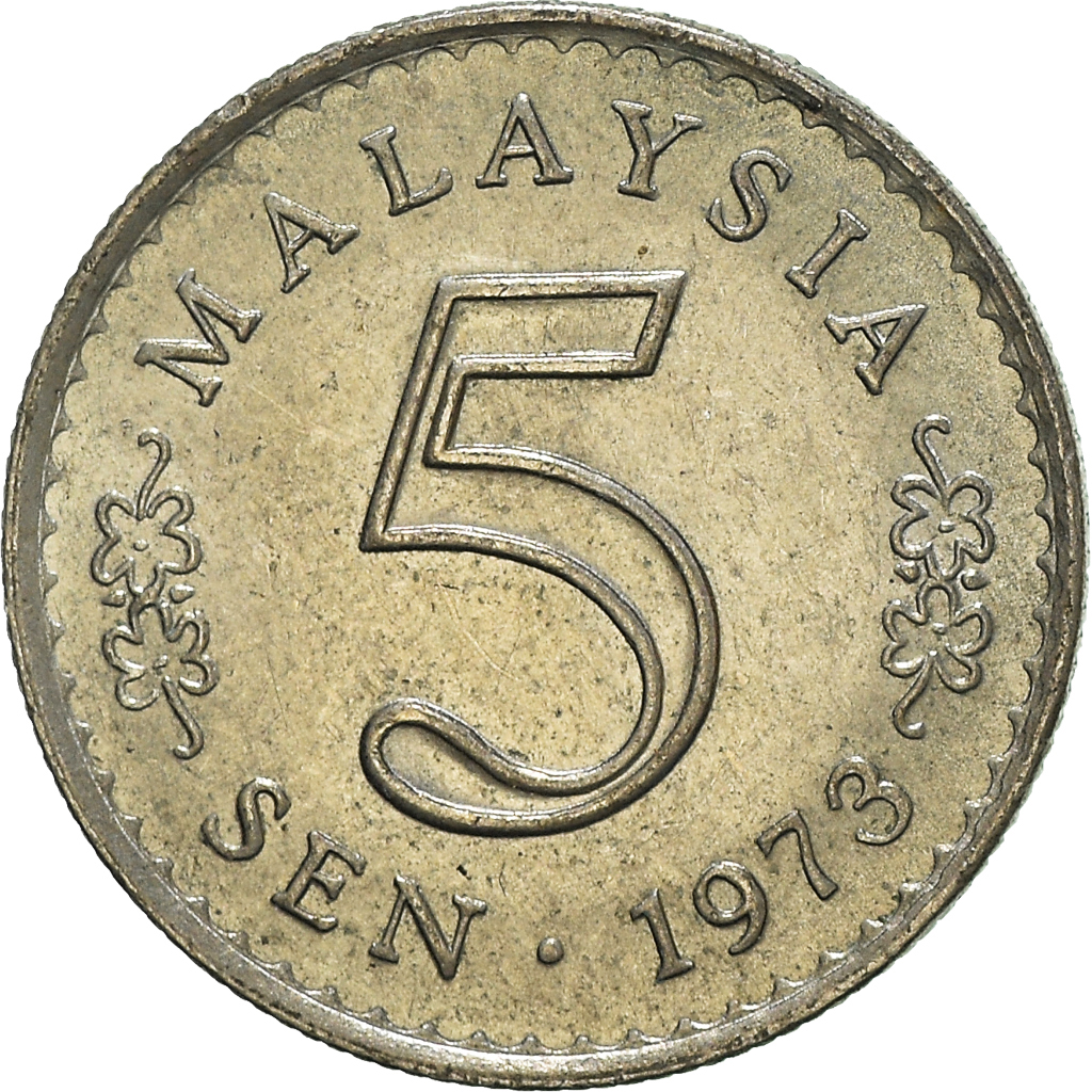 Moneda, Malasia, 5 Sen, 1973