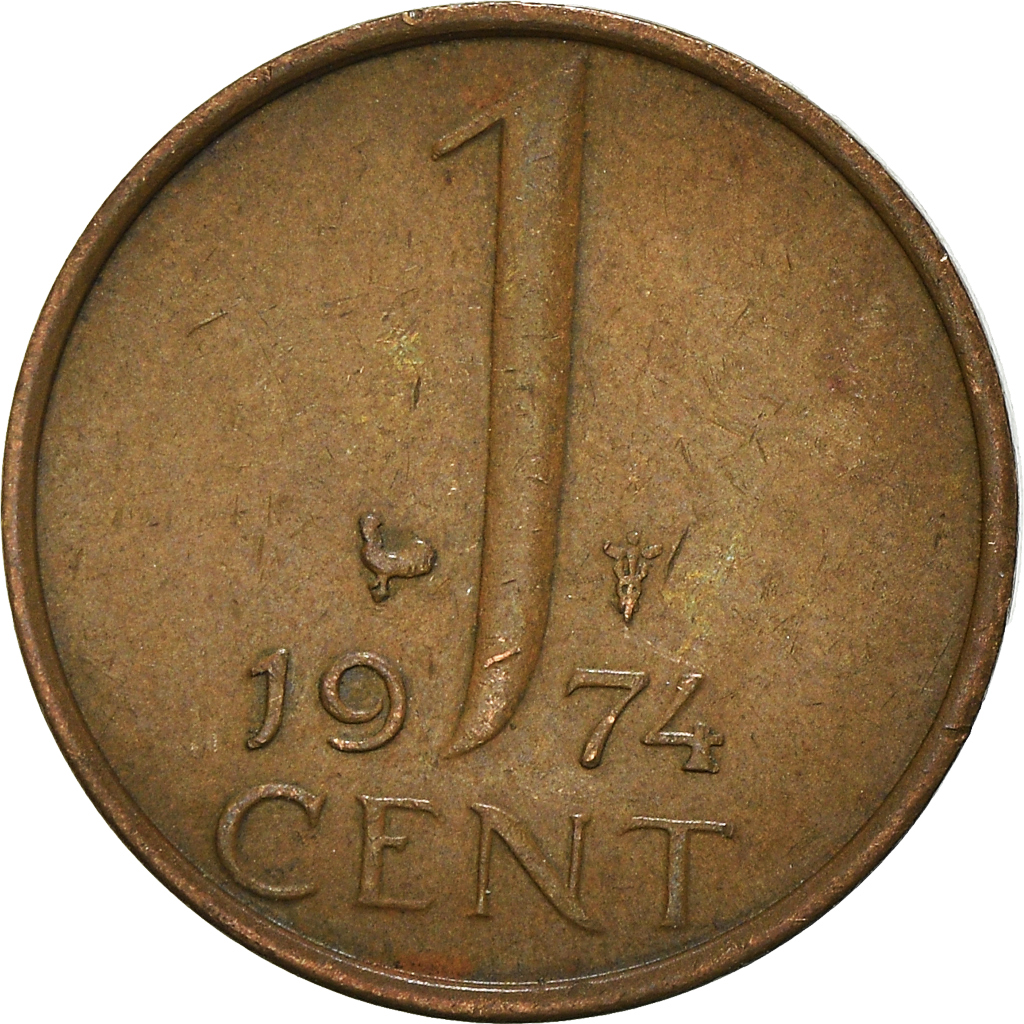 Moneda, Países Bajos, Cent, 1974
