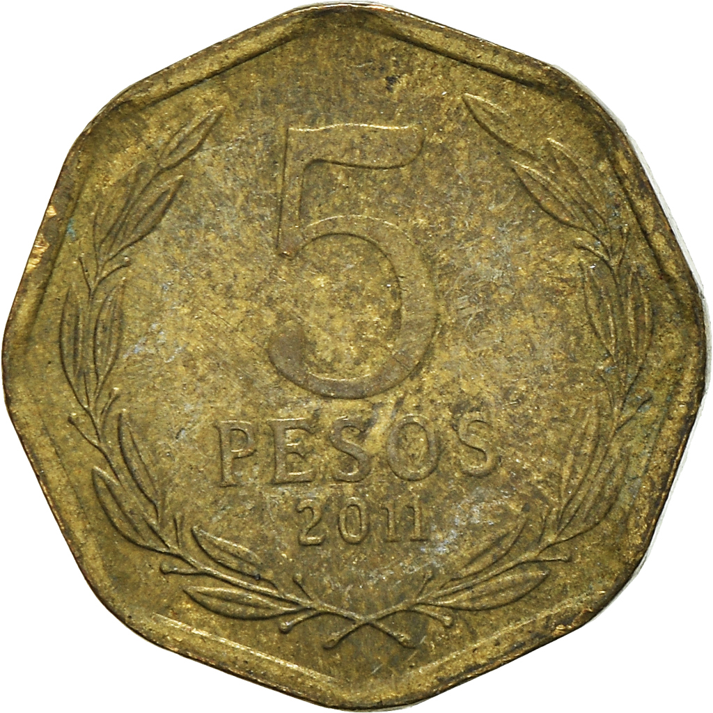 Moneda, Chile, 5 Pesos, 2011