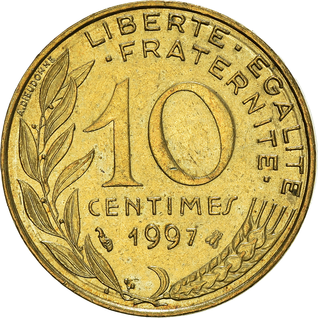 Moneda, Francia, 10 Centimes, 1997