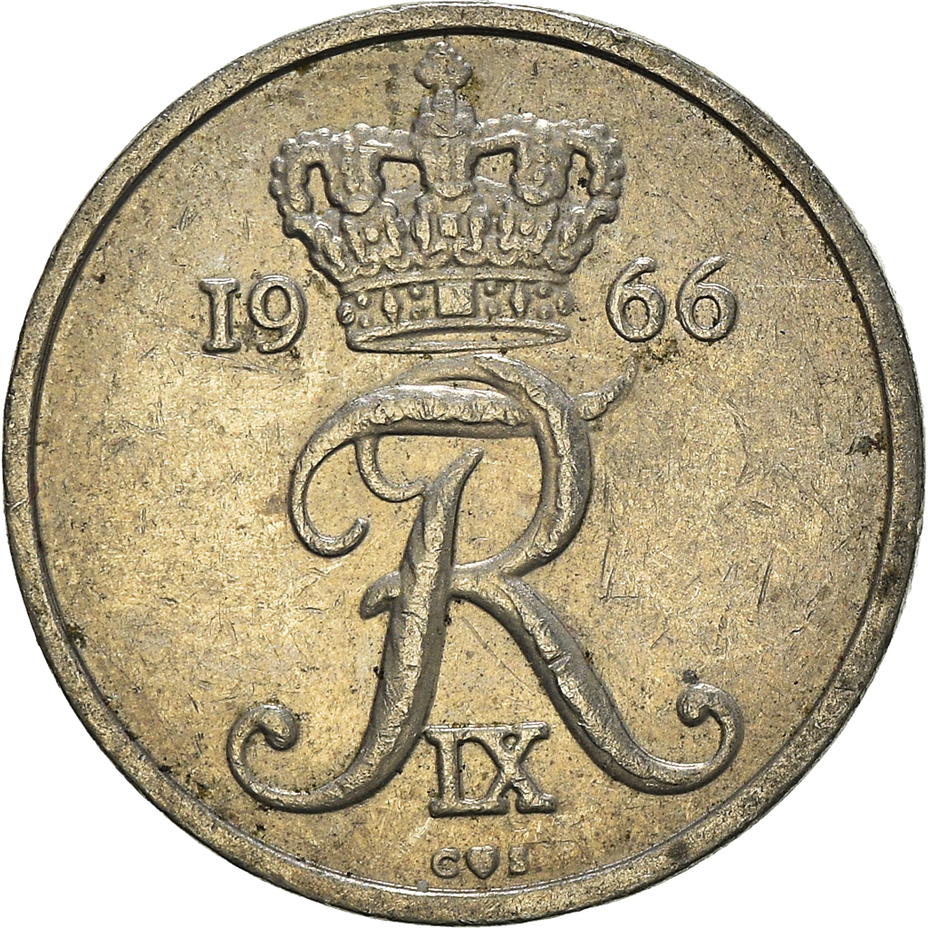 Moneda, Dinamarca, 10 Öre, 1966