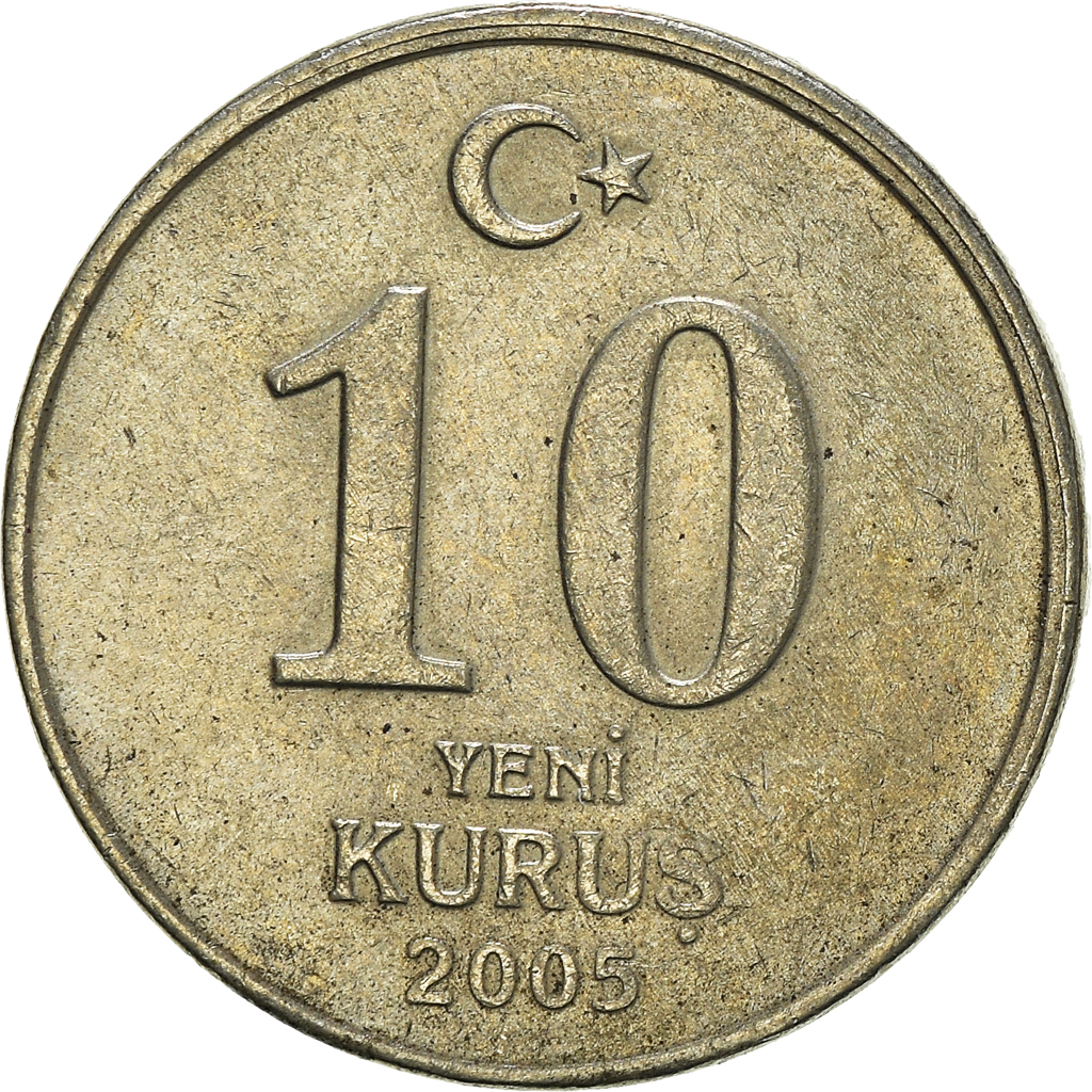 Moneda, Turquía, 10 New Kurus, 2005
