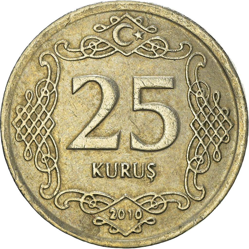 Moneda, Turquía, 25 Kurus, 2010