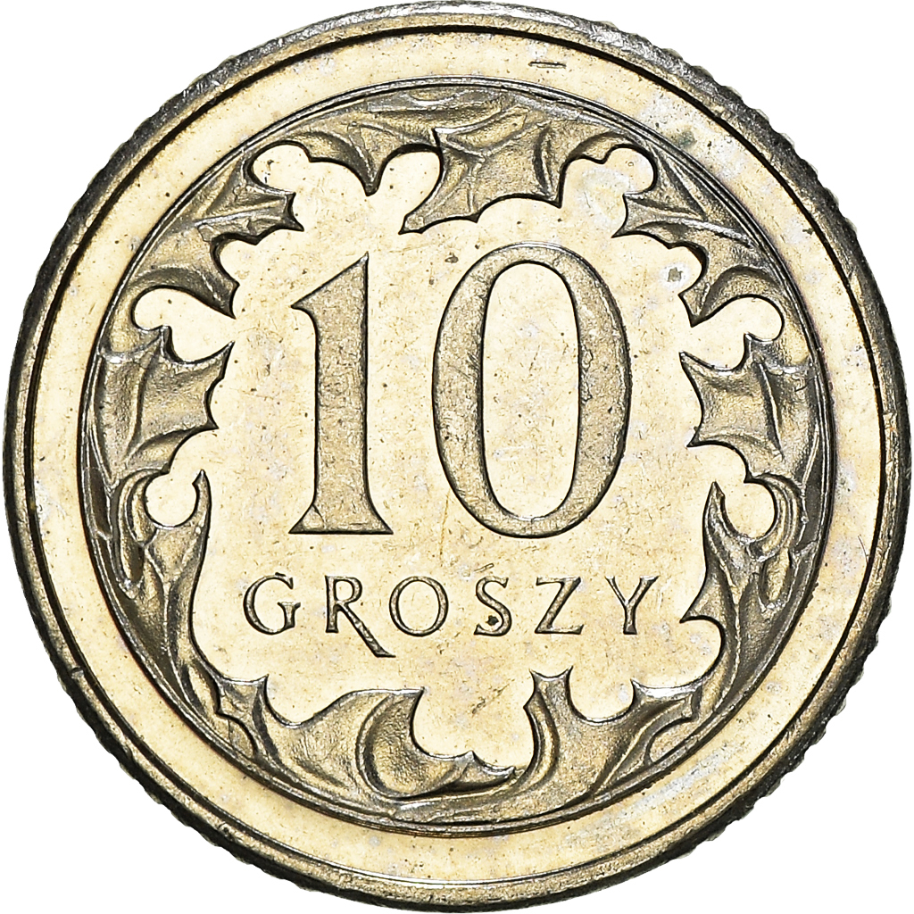 Moneda, Polonia, 10 Groszy, 2012