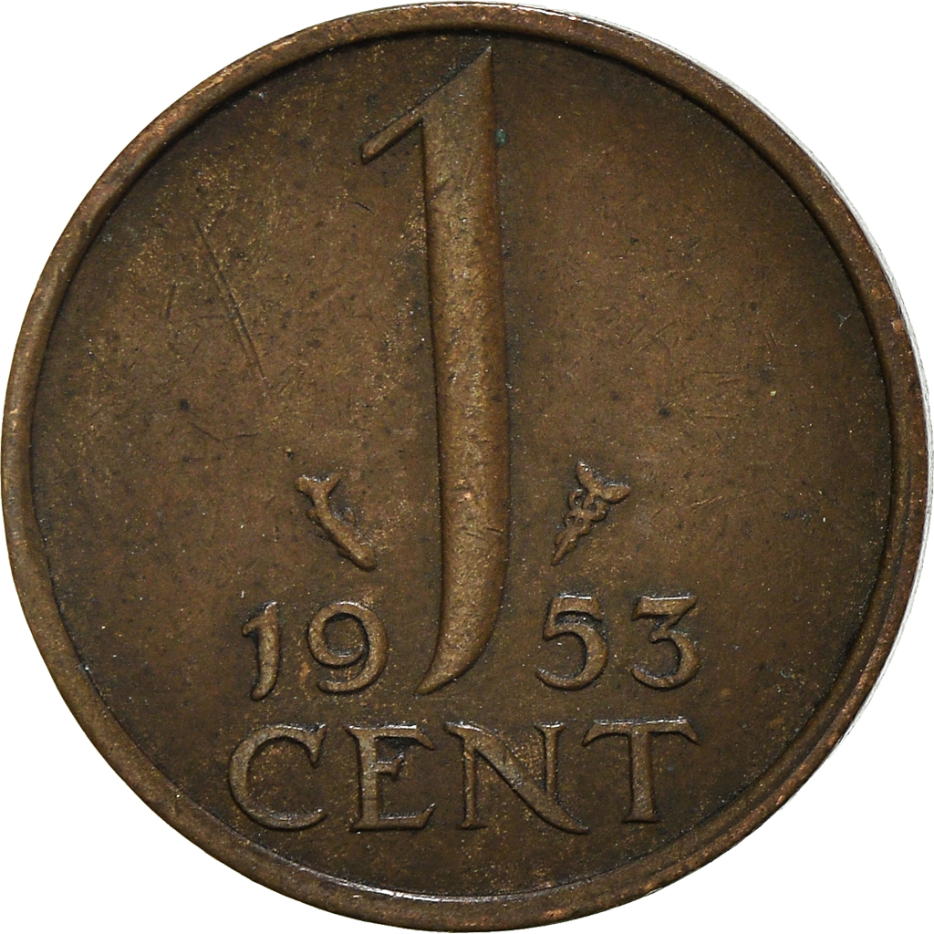Moneda, Países Bajos, Cent, 1953