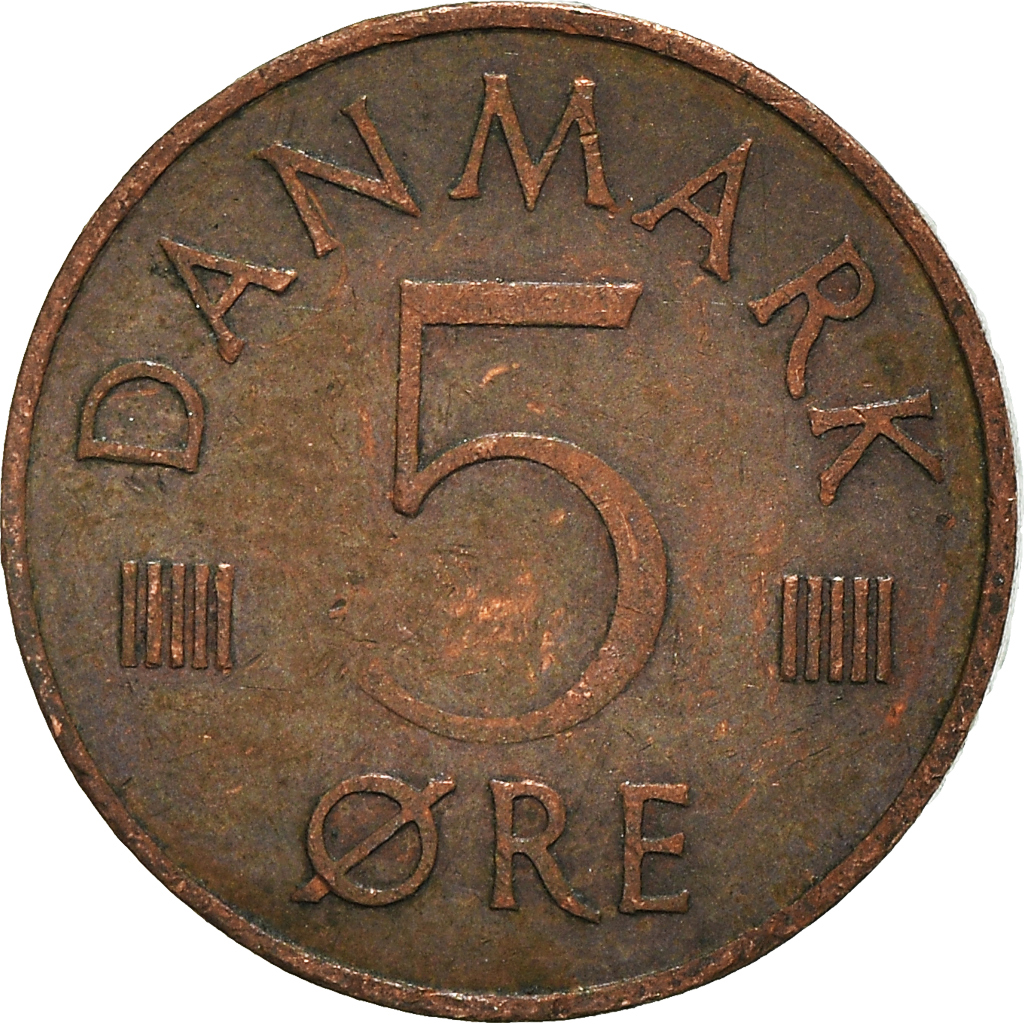 Moneda, Dinamarca, 5 Öre, 1973