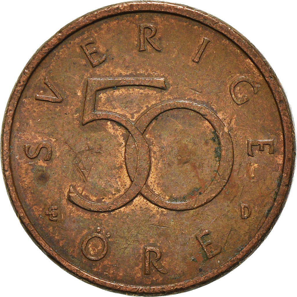 Moneda, Suecia, 50 Öre, 1992
