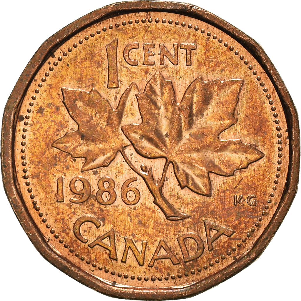 Moneda, Canadá, Cent, 1986