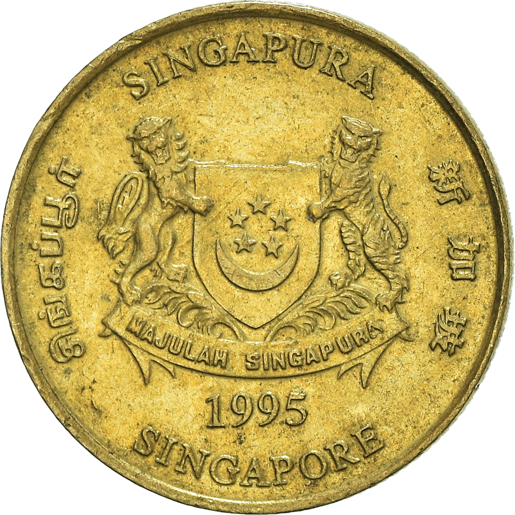 Moneda, Singapur, 5 Cents, 1995