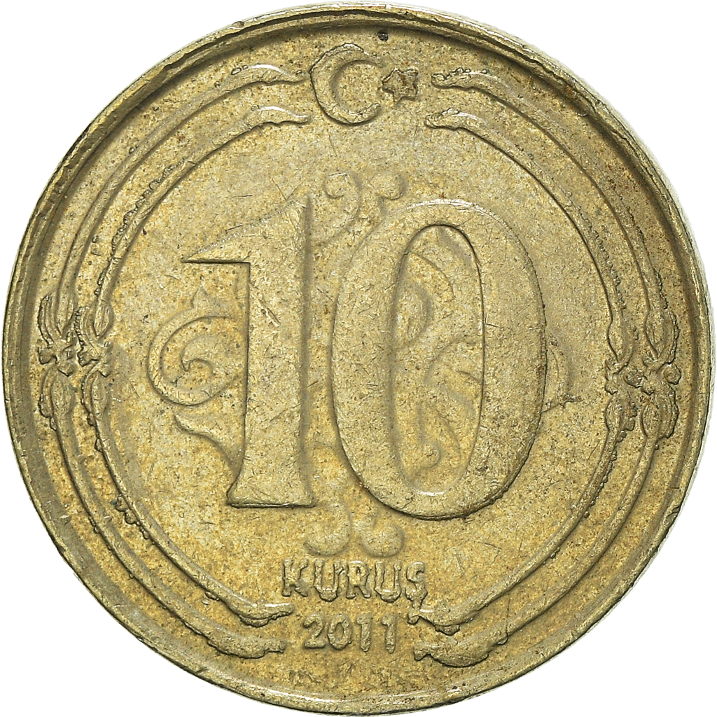 Moneda, Turquía, 10 Kurus, 2011