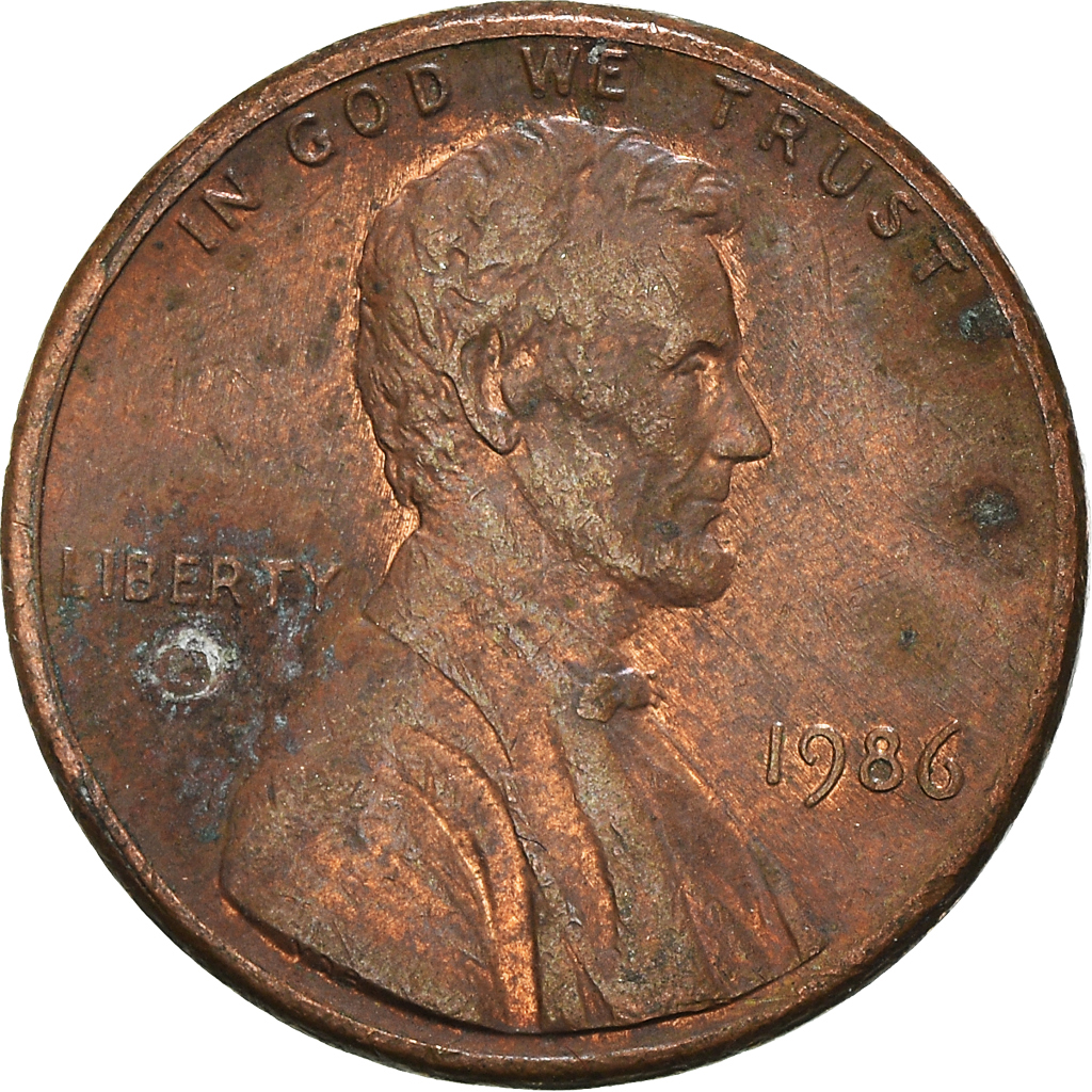 Moneda, Estados Unidos, Cent, 1986