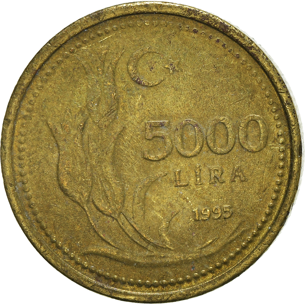 Moneda, Turquía, 5000 Lira, 1995