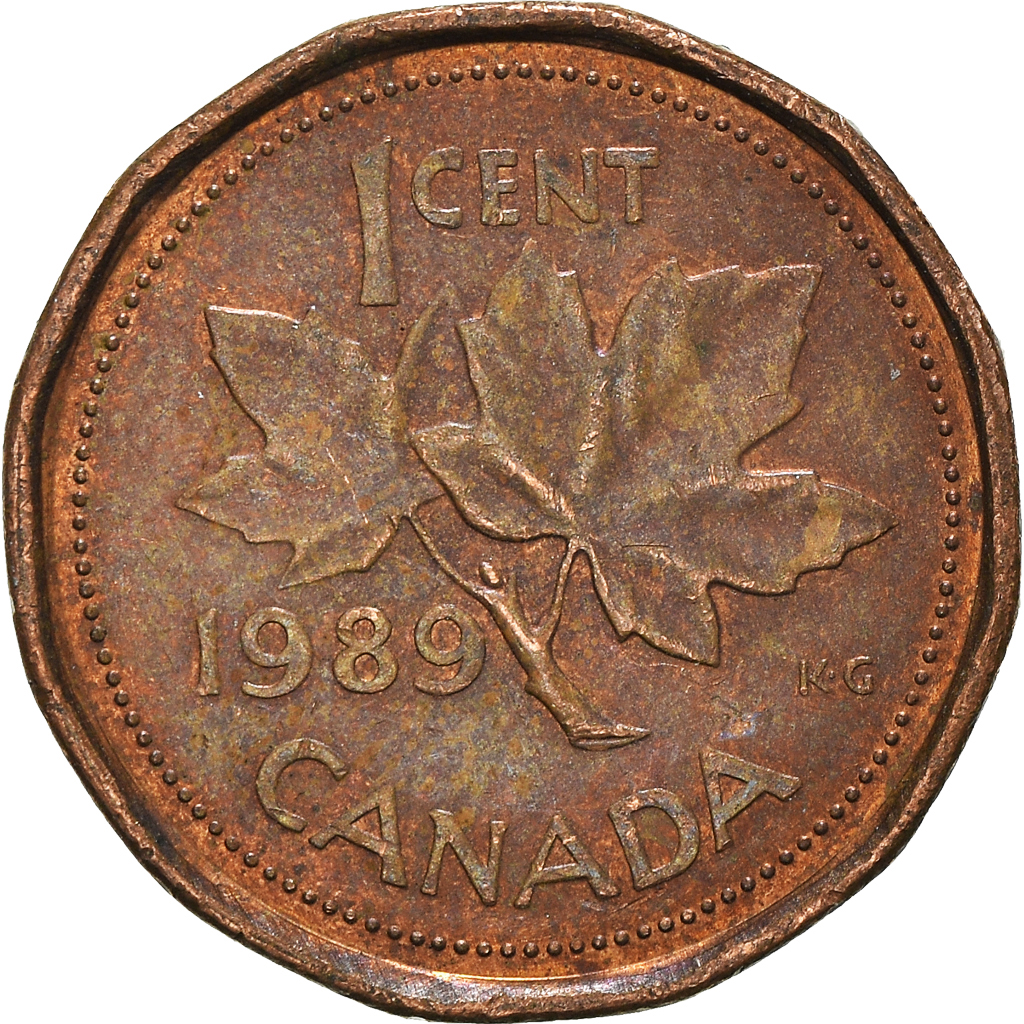 Moneda, Canadá, Cent, 1989