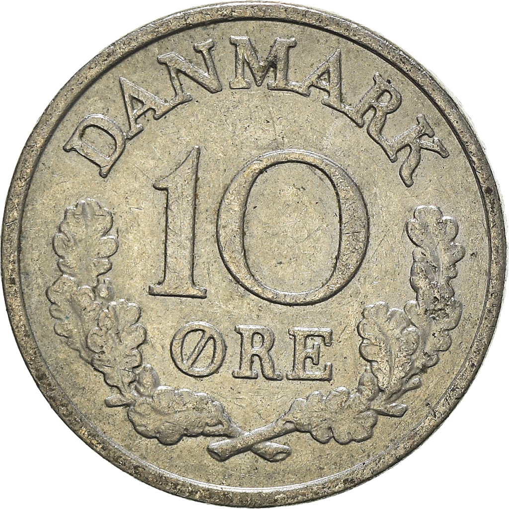 Moneda, Dinamarca, 10 Öre, 1963