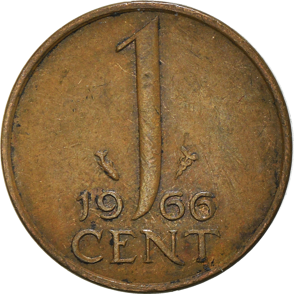 Moneda, Países Bajos, Cent, 1966