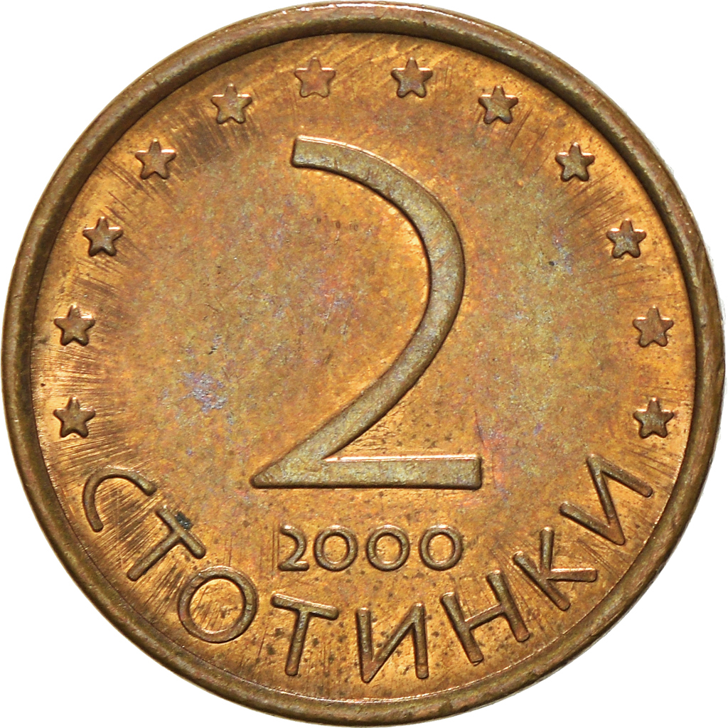 Moneda, Bulgaria, 2 Stotinki, 2000