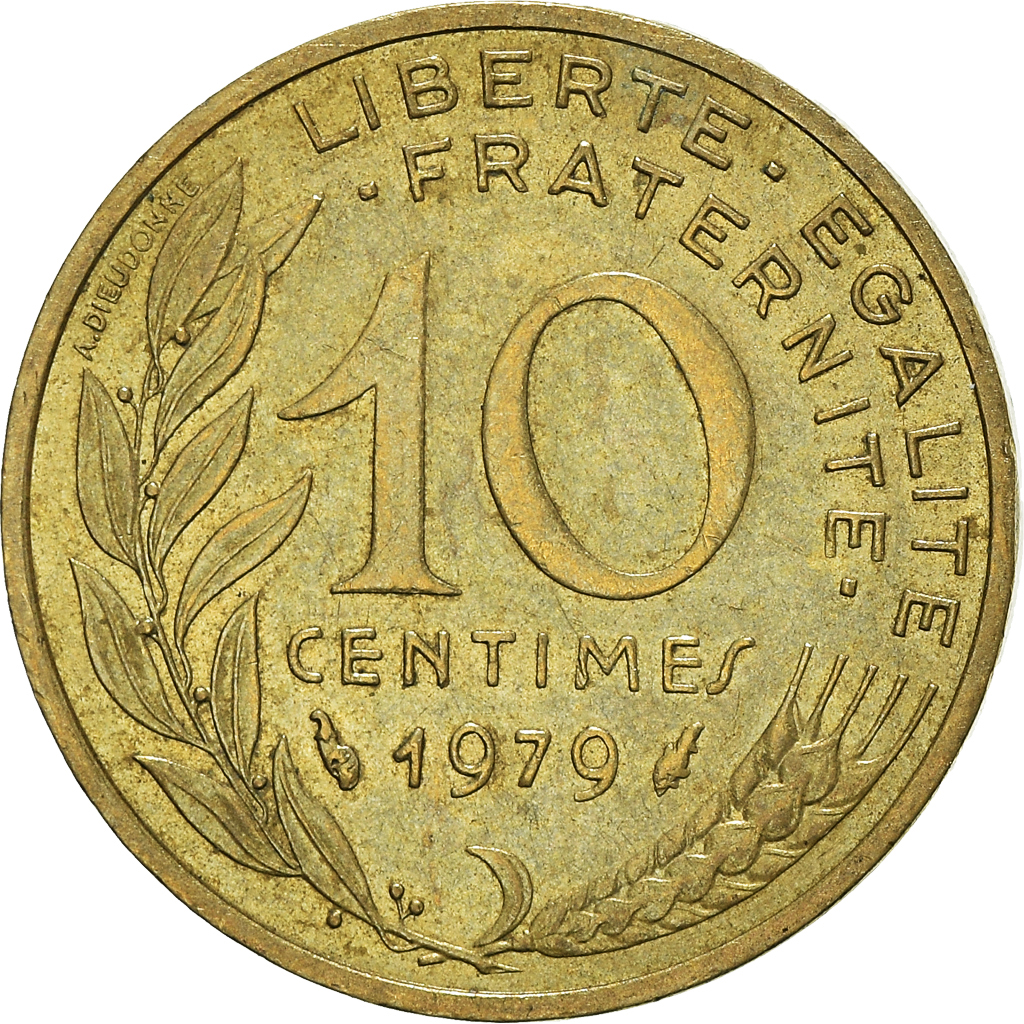 Moneda, Francia, 10 Centimes, 1979