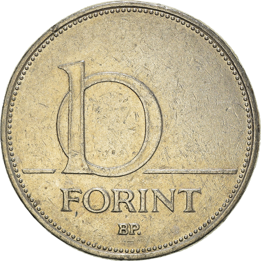 Moneda, Hungría, 10 Forint, 1993