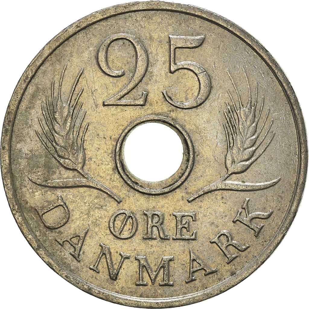 Moneda, Dinamarca, 25 Öre, 1968
